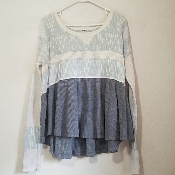 Free People Sweaters - RARE Free People Half Sweater and Half Thermal Top